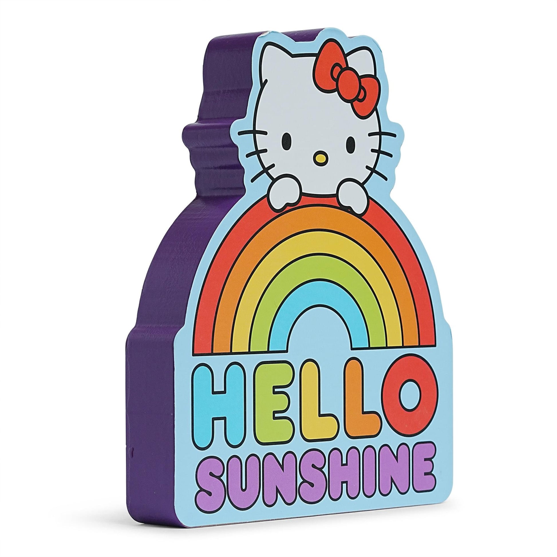 Sanrio Hello Kitty Rainbow Die-Cut Wooden Wall Art Sign | 8 x 7 Inches