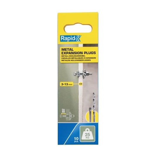 Blister pack of 10 pcs. metal expansion plugs ø8x32 screws m4x40 5001546 rapid
