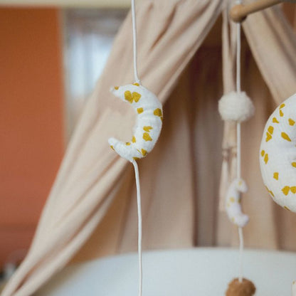 Moon musical mobile for baby Natural 60x40 cm