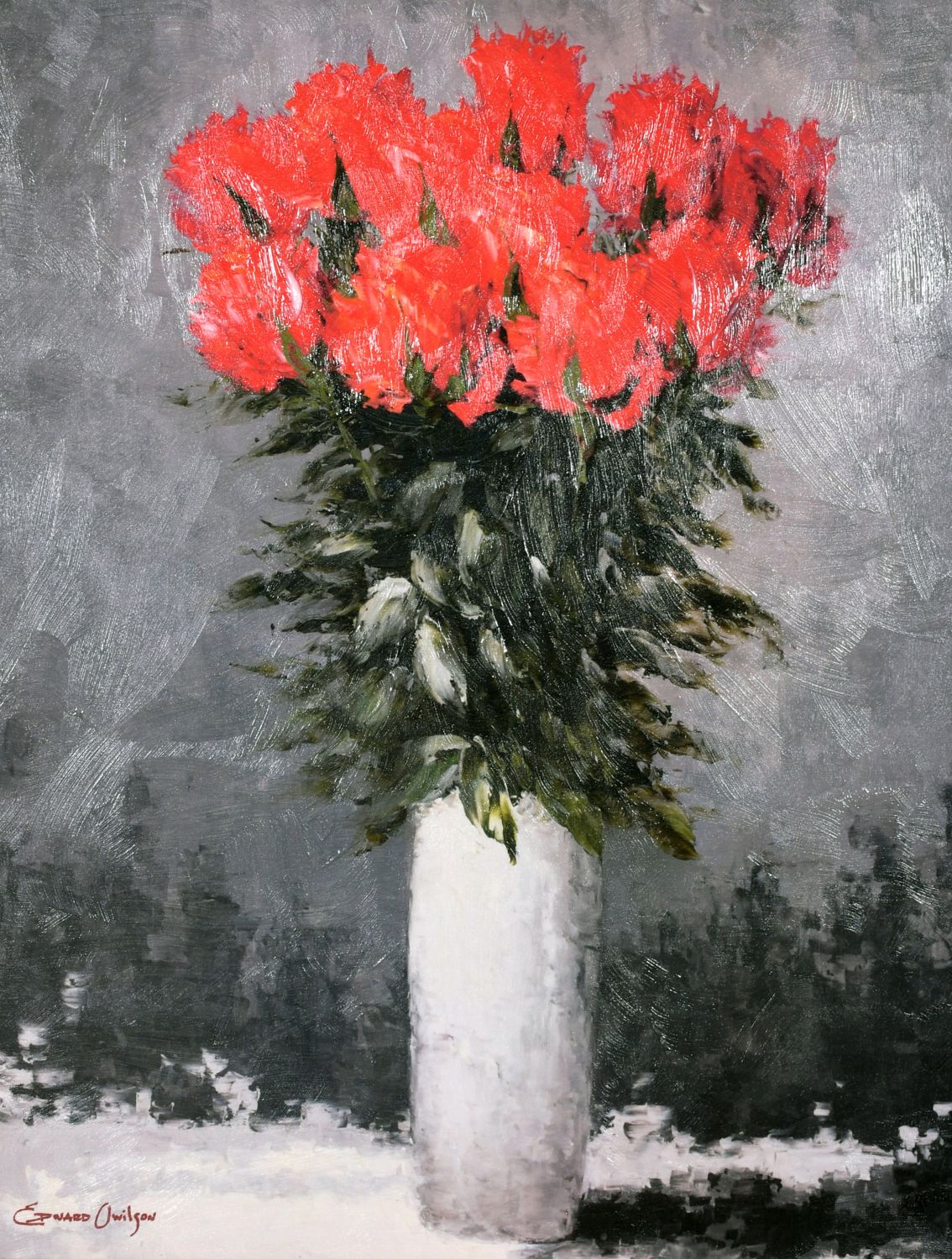 Red Flower Vase Giclee 12