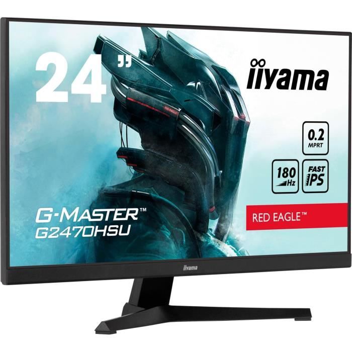 PC screen - IIYAMA - G2470HSU-B6 - 24 IPS FHD 1920 x 1080 - 0.2ms - 180Hz - HDMI DP - Black