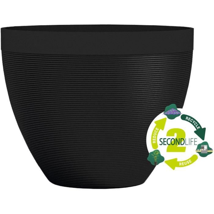Flowerpot - GARDEN ID - Green Care Impact Black-Anth - 30 x 26 cm - 10-year guarantee - 100% recycled - UV/frost resistant