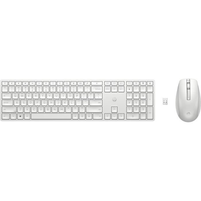 HP 650 Wireless Keyboard Mouse Set - AZERTY - White