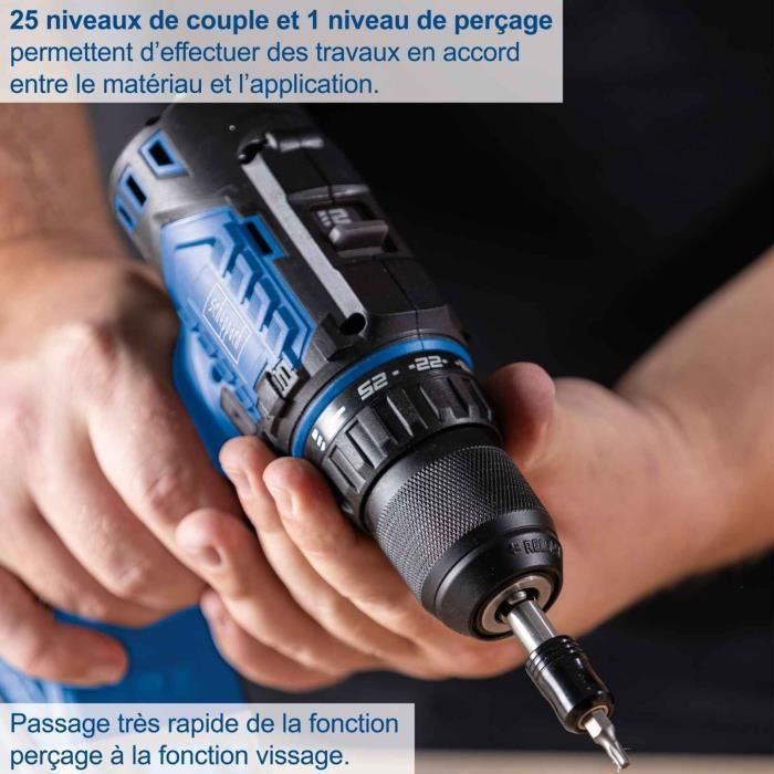 Cordless drill-driver - SCHEPPACH - 20V IXES - Torque 60 Nm - 13mm chuck - without battery or charger - BC-DD60-X