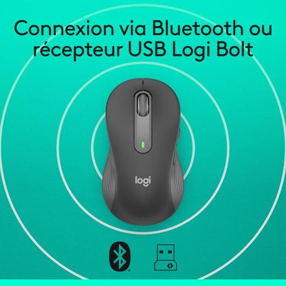 Logitech Signature M650 L Wireless Mouse - Left - For Large Hands, Silent, Bluetooth, Programmable Buttons - Graphite