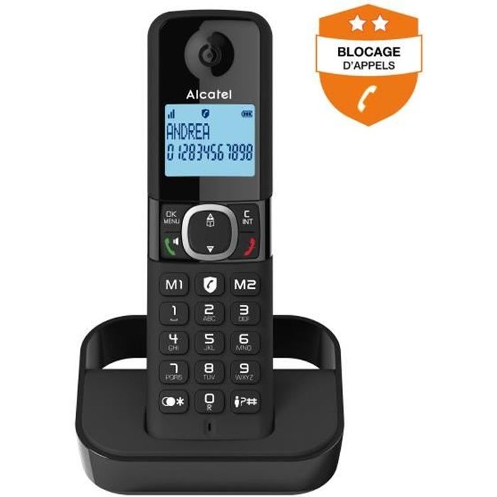 Cordless landline telephone - ALCATEL - F860 solo black - Blocking unwanted calls