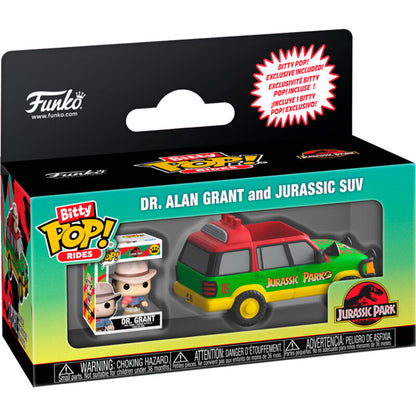 Bitty POP Ride figure Jurassic Park Dr. Alan Grant and Jurassic Suv