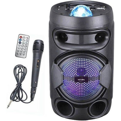 INOVALLEY KA02 BOWL - 400W Bluetooth light speaker - Karaoke function - Multicolored LED kaleidoscope ball - USB port, Micro-SD