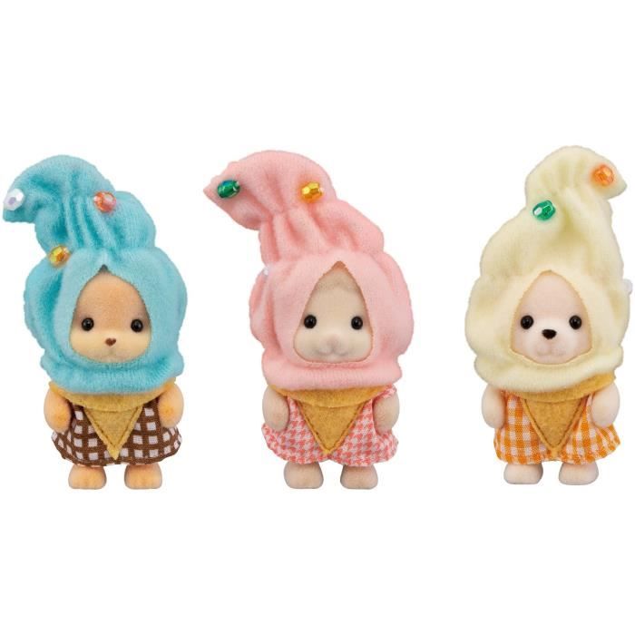 The trio of babies in glazed creme costumes - Sylvanian Families - 5593 - From 3 years old