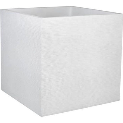 PLASTIC EDA Graphit Square Flower Tray - 57 L - 49.5 x 49.5 x 49.5 cm - White ceruse