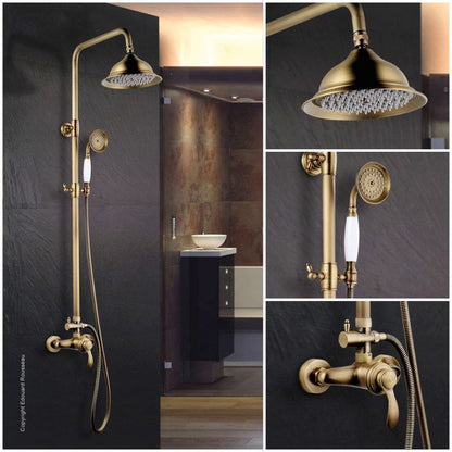 ROUSSEAU Shower column with mixer faucet Byron - Old bronze
