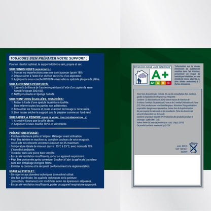 Single-coat satin white wall and ceiling paint 10L Ripolin