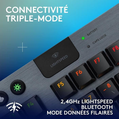 Gaming keyboard - wireless - Logitech G - G915 TKL X - Tactile switch - AZERTY - Black