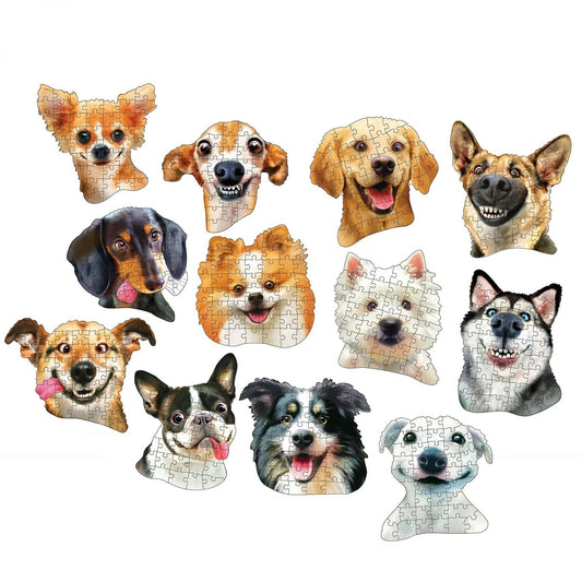 Dog Selfies | 12 Mini Jigsaw Puzzles | 500 Total Pieces