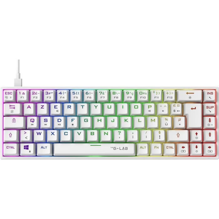 Gaming Keyboard - The G-Lab - KEYZ TITAN - Mechanical (Red Switch) - Wired - RGB - White
