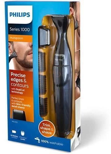 PHILIPS MG1100 / 16 Precision trimmer with 3 beard and mini razor clogs - battery operated