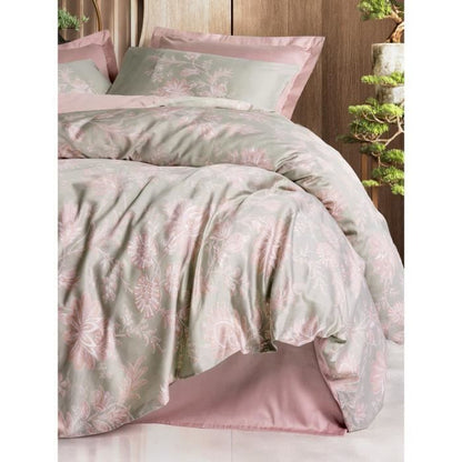 Bedding set - 1 duvet cover 220 x 240 cm + 2 pillowcases 60 x 60 cm - 100% cotton satin - Powder
