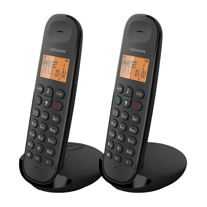 Cordless landline telephone - LOGICOM - DECT ILOA 255T DUO - Black - With answering machine