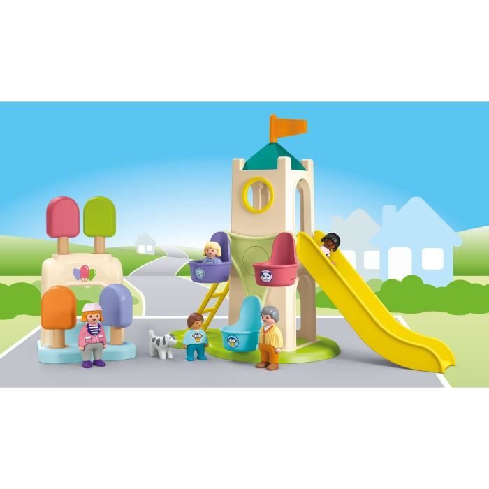 PLAYMOBIL Junior 71703 Playground with giant slide Includes five figures, a slide and accessories - Ages 1 and up
