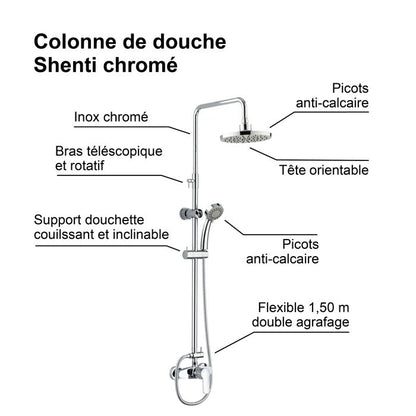 Rousseau Shower column with SHENENTI CHROME mechanical mixer faucet