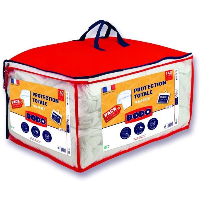 Duvet pack 200x200 cm + 2 pillows 60x60 cm + 2 pillow protectors 60x60 cm - 100% polyester garnish - 350g/m² - Dodo - Dodo