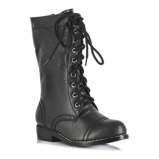 1 Inch Black Costume Combat Boots | Child X-Large