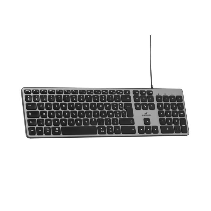 Wired Keyboard - Bluestork - KB Mac - Azerty - Mac Compatible - Black