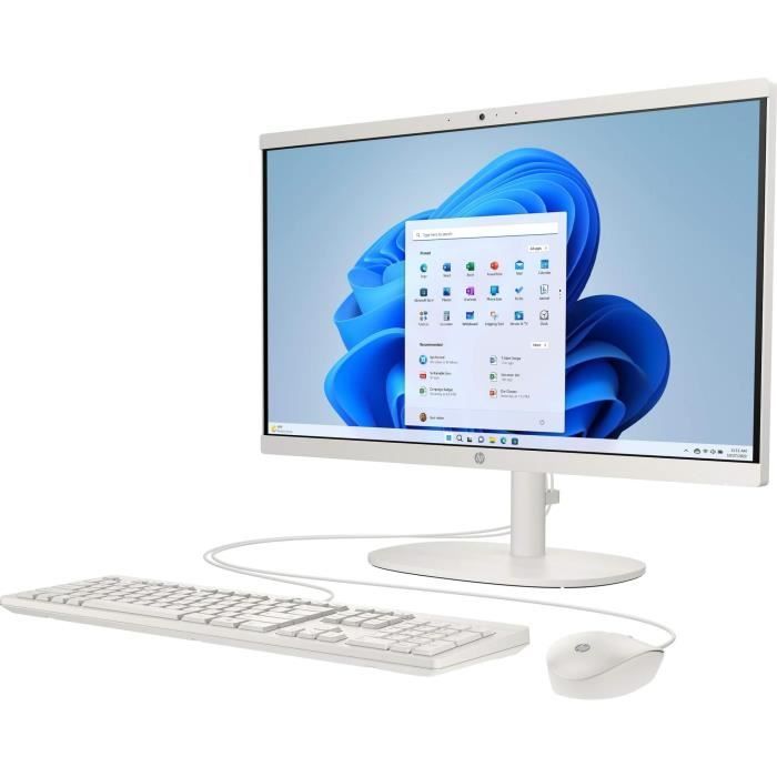 HP 22-dg0000nf All-in-One PC - 21.5 FHD - Intel N100 - 8GB RAM - 256GB Storage - Windows 11 - Wired Keyboard & Mouse