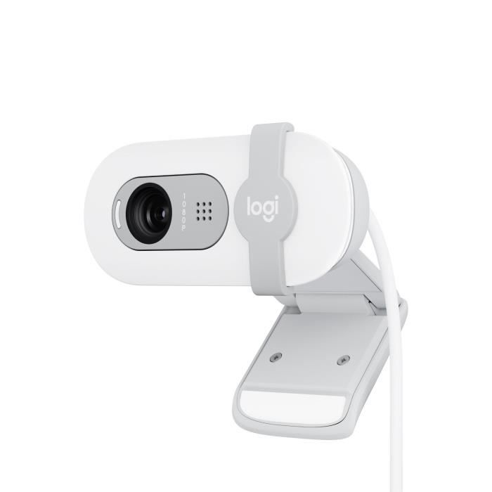 Webcam - Full HD 1080p - LOGITECH - Brio 100 - Integrated microphone - Off-white - (960-001617)