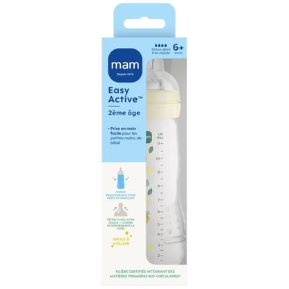 Baby bottle - MAM BABY - Easy Active - +6 months - 330 ml - X flow teat - Pearl