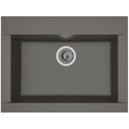 Stradour Sink Kitchen Builter 1 BAC WITHOUT HEXO DRAUTER - Resin - 66 x 50 cm - Concrete gray