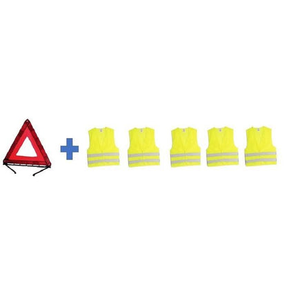 Safety Pack - HTC EQUIPEMENT - 1 triangle + 5 XL adult safety vests