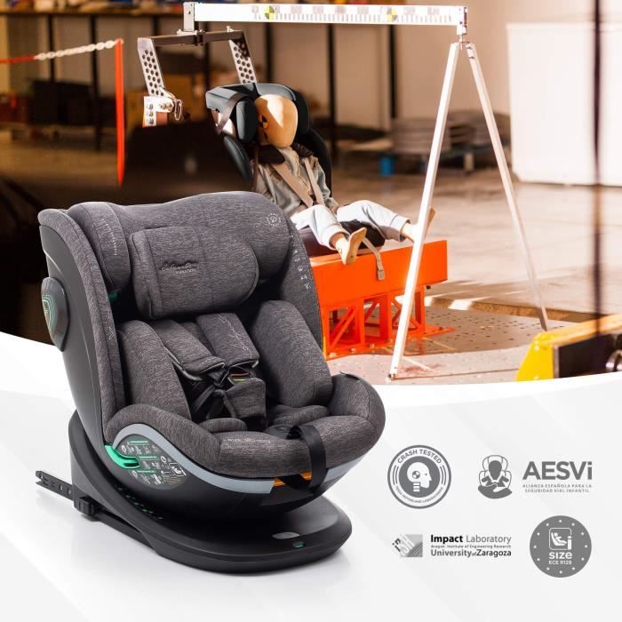 Car seat - BABYAUTO - XPERTA BLACK LINE - From birth to 12 years - 0-36 kg - I-Size - ISOFIX - 360° swivel - ECE R129