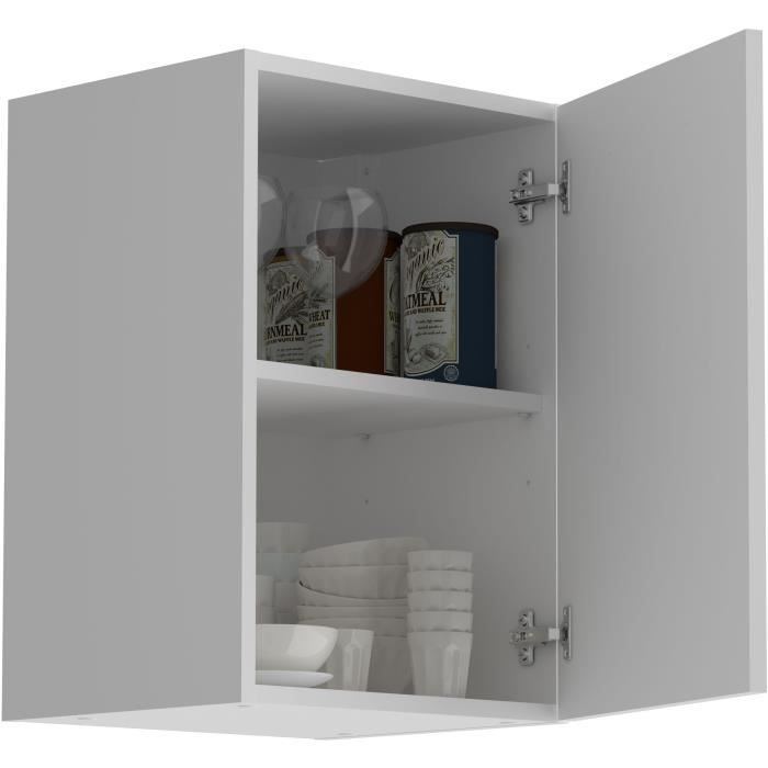 OSLO High furniture 1 door + tablet - matt white decor - L 40 x D 36 x H 58 cm