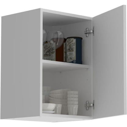 OSLO High furniture 1 door + tablet - matt white decor - L 40 x D 36 x H 58 cm