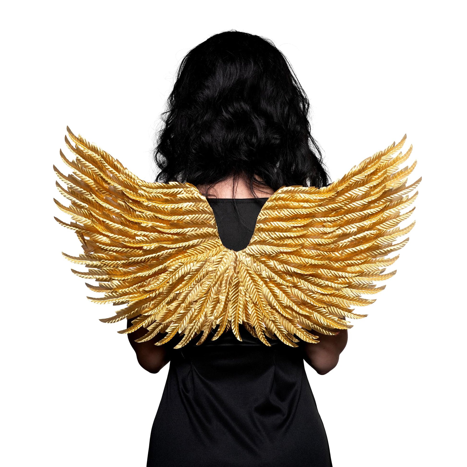 Gold Foil Feather Double Sided Wings Adult Costume Accessory
