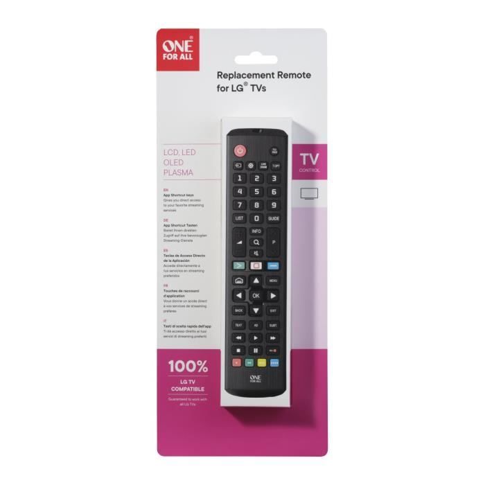 ONE FOR ALL URC4911 - Replacement remote control for LG TV
