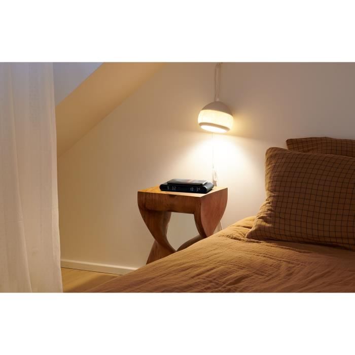 Alarm clock charging station - THOMSON - Black - 15W induction, Temperature, USB-C port, 230V power supply