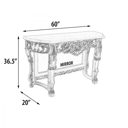 Platine Petticoat Crema Marble Top Console Table