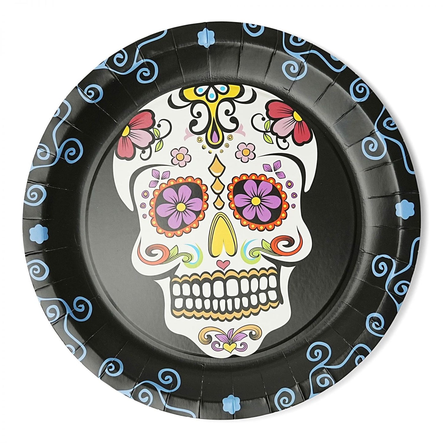 Day Of The Dead 9" Round Disposable Plate 8 Pack