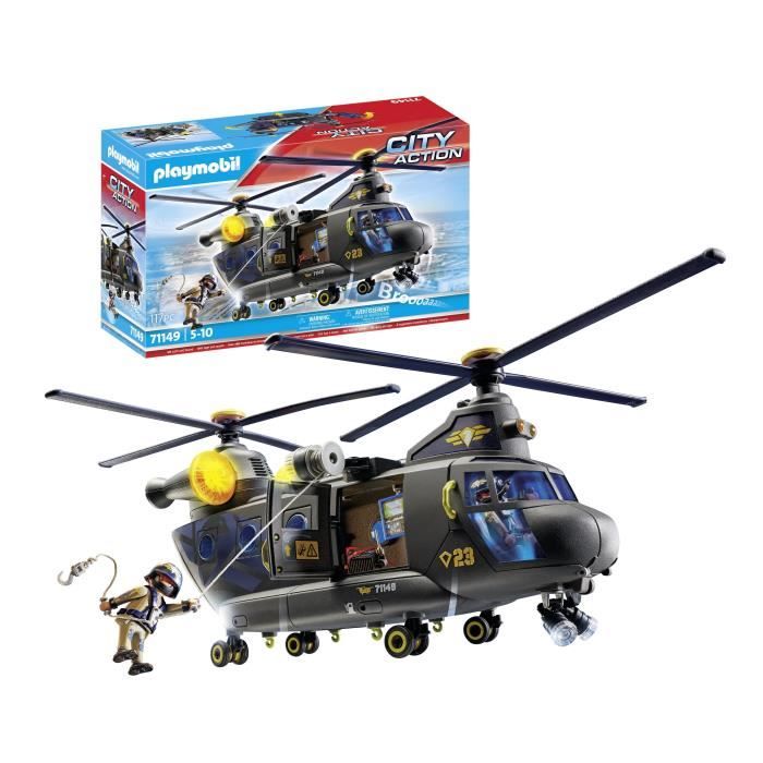 PLAYMOBIL 71149 Special Forces Transport Helicopter - Police Officers - City Action - Elite Unit