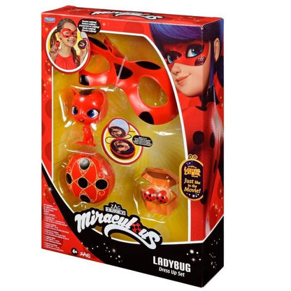 Ladybug Costume - Yoyo Mirror Mask Kwami Tikki Earrings - BANDAI - Miraculous Ladybug - Transformation Set