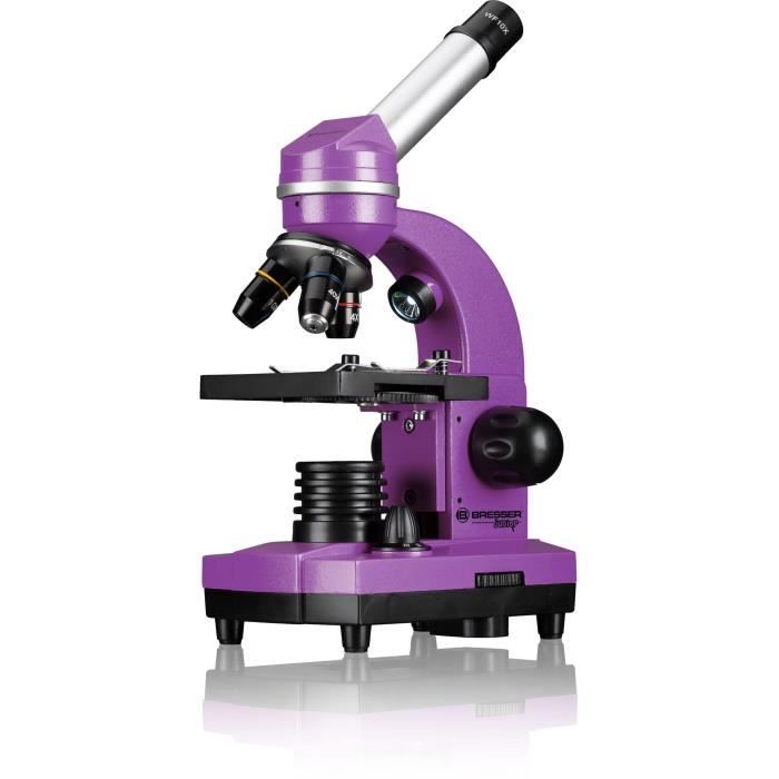 BIOLUX SEL - BRESSER JUNIOR student microscope - 40x-1600x magnification - experiment kit - purple