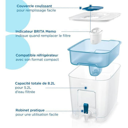 BRITA FLOW BLUE FLOW WATER DISTRIBUTOR (8.2L) included 1 MAXTRA PRO all-in-1 cartridge