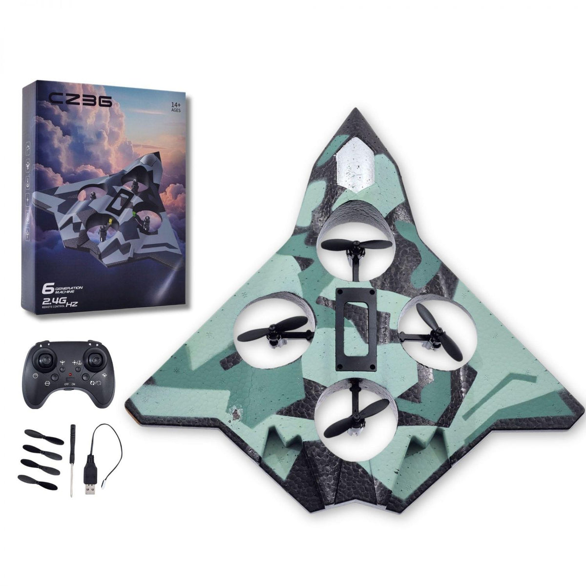 CZ36 Remote Controlled 2.4 GHZ Drone | Green Camouflage