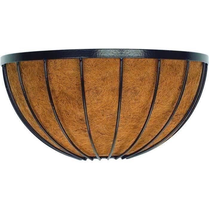 Wall basket + coconut - GARDEN ID Georgian - 40x20 H20 cm - Premium coconut - Solid structure - Deep for plant development