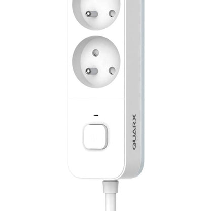 Power strip - QUARX - 4 sockets - With switch, 3m cable
