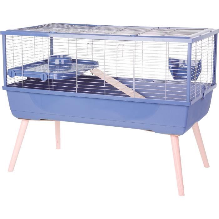 Raised rodent cage - Zolux - Néolife - For guinea pigs - 99 x 54 x 79 cm - Blue