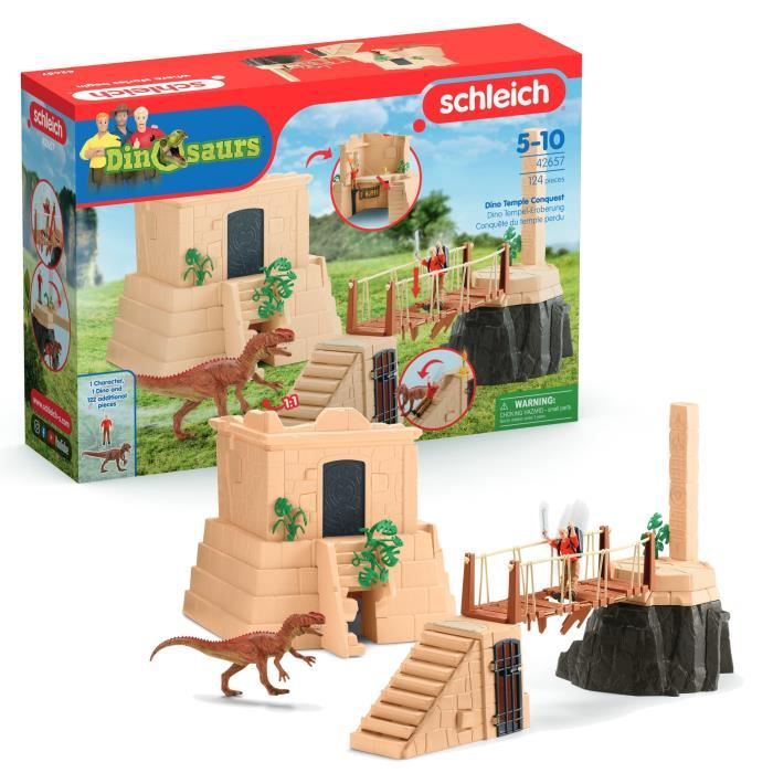 Schleich 42657 Dinosaurs Lost Temple Adventures Playset, With Monolophosaurus Dinosaur Included, For Children Aged 5 and Up