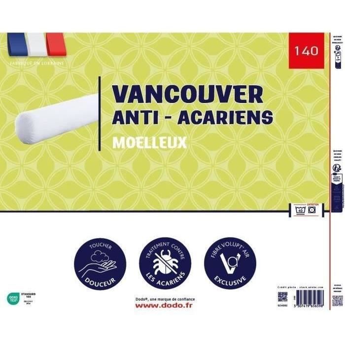 VANCOUVER bolster 140 cm - anti-mite - 100% Polyester - DODO